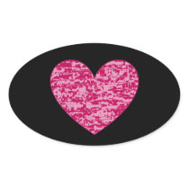 Abstract Crackle Heart Sticker