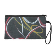 Abstract - curved lines wristlet clutch