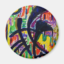Abstract D 7 by Piliero Refrigerator Magnet