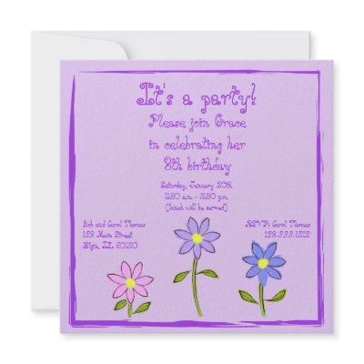 Abstract Daisies Kid's Party Invitation by Pastimedesigns