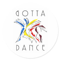 Abstract Dancers - Gotta Dance Round Sticker
