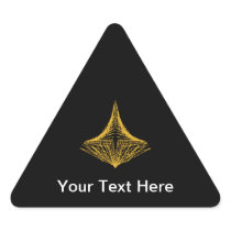 Abstract design, fiery amber and black. triangle sticker