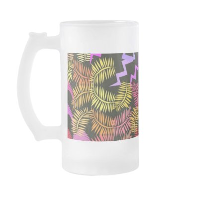 Abstract design frosted glass mug by laly_sb