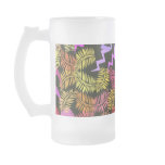 Abstract design frosted glass mug