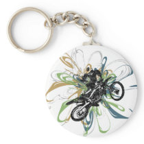 Abstract Dirt Bike Keychain