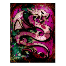 Abstract Dragon Postcard