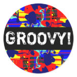 Abstract Expressionist Template (GROOVY!) stickers