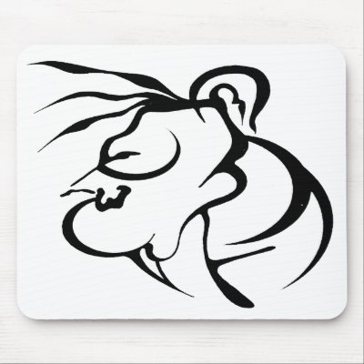 Abstract Face Tribal Tattoo Mousemat by TattooTeez
