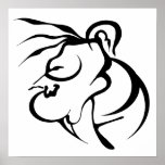 Abstract Face Tribal Tattoo Poster posters