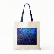 Abstract Fine Art Blue Lighthouse Painting Canvas Bags
