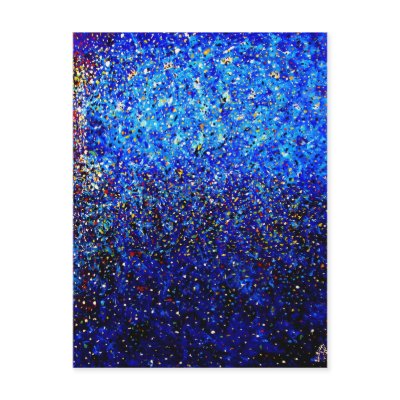 Abstract Fine Art Blue Lighthouse Painting Post Card by VacuolateTuna