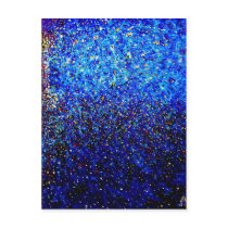 Abstract Fine Art Blue Lighthouse Painting Post Card