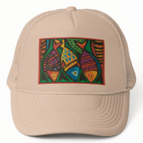 Abstract Fish Art Design Hat