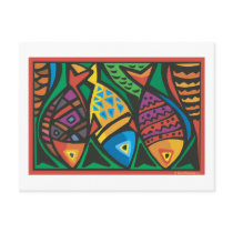 Abstract Fish Art Design Postcards