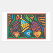 Abstract Fish Art Design Sticker