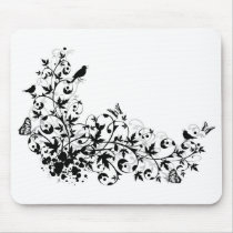 abstract floral border mouse pad