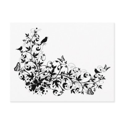 abstract floral border postcards by beakraus