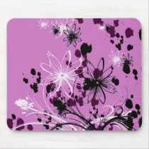 Abstract Floral Butterfly Mousepad