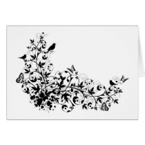 abstract floral design greeting card