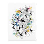 abstract floral design post cards
