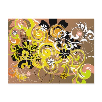 abstract floral design postcard by VioDeSign