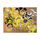 abstract floral design postcards