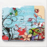 Abstract Floral Grunge Mousepads
