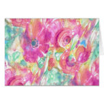 Abstract Floral in Pinks Greeting Cards