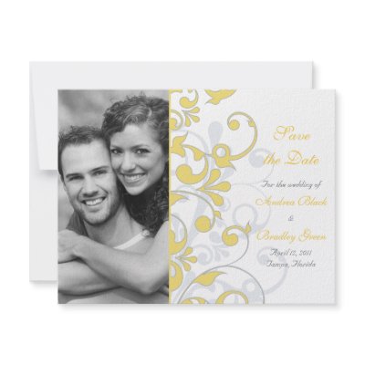 Abstract Floral Save the Date Card by wasootch
