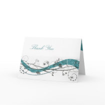 Abstract floral & swirl - Teal & brown