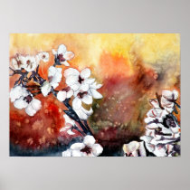 abstract flowers art print on canvas