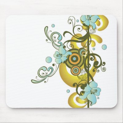 Abstract flowers Mousepad by coconutpie