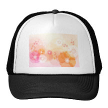 abstract flowers warm colours leaf splash trucker hat
