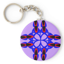 Abstract Flowery Square Create your own Keychain