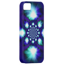 Abstract fractal spiral light blue