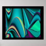 abstract, futuristically on black poster
