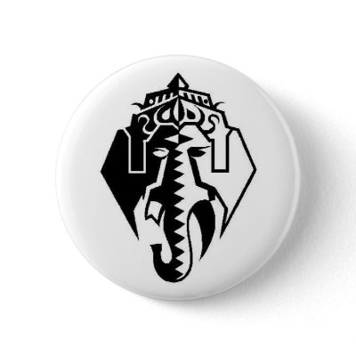 Abstract Ganesh Button by Ashmith