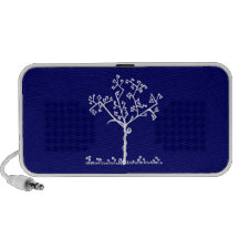 Abstract Geometric White Winter Tree Portable Speakers
