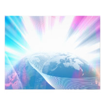 Abstract Glowing Earth Illustration Custom Announcements
