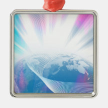 Abstract Glowing Earth Illustration Christmas Ornament