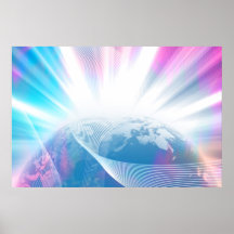 Abstract Glowing Earth Illustration Poster