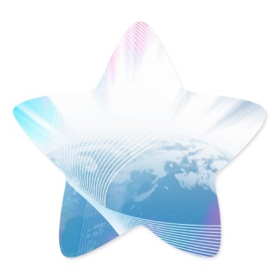 Abstract Glowing Earth Illustration Star Stickers by graficallyminded