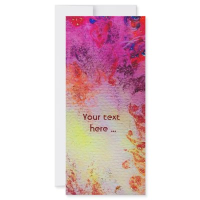 ABSTRACT GOLD SWIRLS , red pink purple yellow Custom Rack Card by AiLartworks