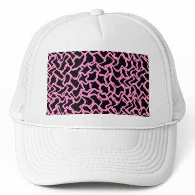 Abstract Graphic Pattern Black and Bright Pink. Hat by Graphics_By_Metarla