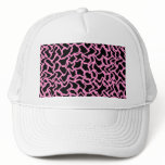Abstract Graphic Pattern Black and Bright Pink. hats