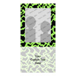 Abstract Graphic Pattern Black and Lime Green. Picture Card