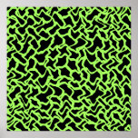 Abstract Graphic Pattern Black and Lime Green. Print