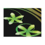 Abstract Green and Orange Flowers on Black Postcards