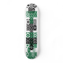 Abstract green black fun cool Skateboard