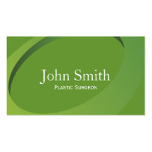 Abstract Green Plastic Surgeon Business Card